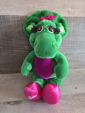 Baby Bop Vtg 1992 Stuffed Plush Dinosaur 14" Barney Purple Lyons Group b200